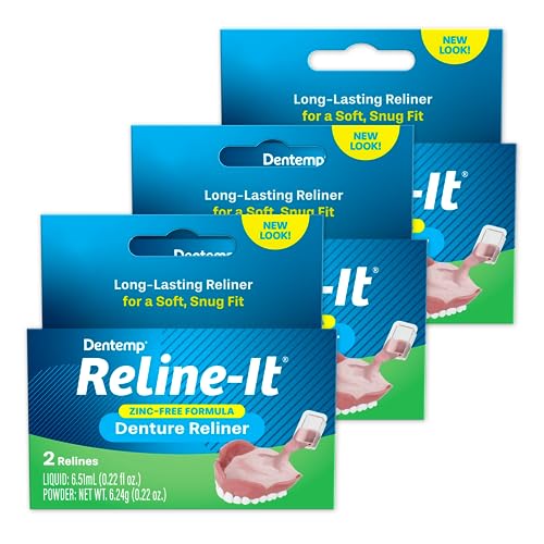 Dentemp Denture Reline Kit - Advanced Formula Reline It Denture Reliner (Pack of 3) - Denture Kit to Refit and Tighten Dentures for Both Upper & Lower Denture - Image 1