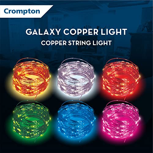 Crompton Galaxy Decoration Copper USB Powered String Fairy Lights with 100 Led Light (10 Meters / 32 Feet, Warm White, Pack of 1) - Image 5