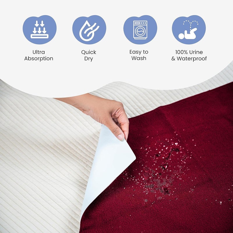 Cherilo Cherilo Quick Dry Waterproof Protector Baby Dry Sheet Medium 70cm X 100cm Grey - Image 3