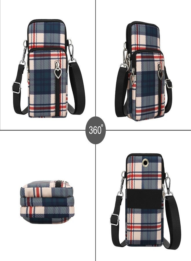 DOB SECHS Crossbody Wallet,Crossbody Bags for Women,phone purse,Shoulder Strap Wallet Pouch, for Women Mini Crossbody Sports Cell Phone Purse-Beige Check - Image 2