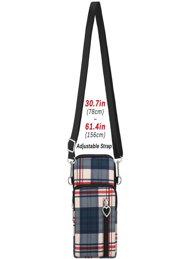 DOB SECHS Crossbody Wallet,Crossbody Bags for Women,phone purse,Shoulder Strap Wallet Pouch, for Women Mini Crossbody Sports Cell Phone Purse-Beige Check - Image 4