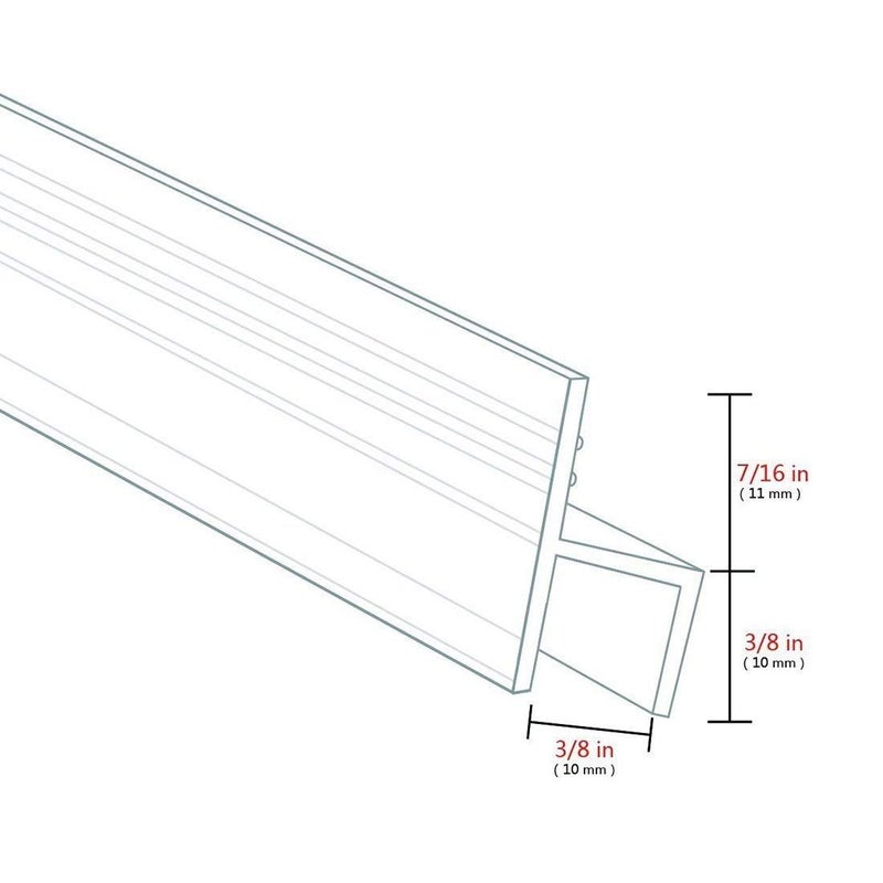 Zengest Zengest Shower Glass Door Seal Strip, 120 Inch Silicone Soft Shower Door Sweep to Stop Leaks, Frameless Seal Strip  - Image 3
