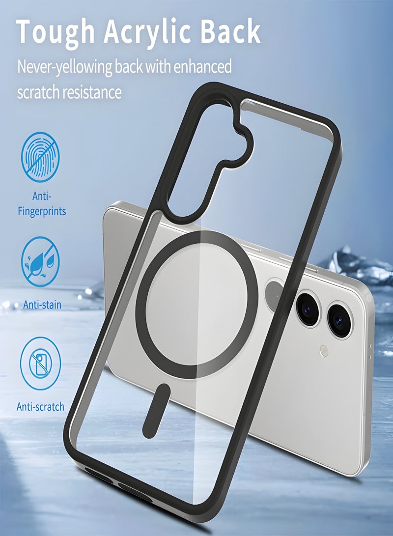 Magsafe Case for Samsung Galaxy A17 Magsafe Clear Cover Magnetic Wireless Charging Support, Shockproof Protection, Scratch-Resistant for Samsung Galaxy A17 - Black - Image 3