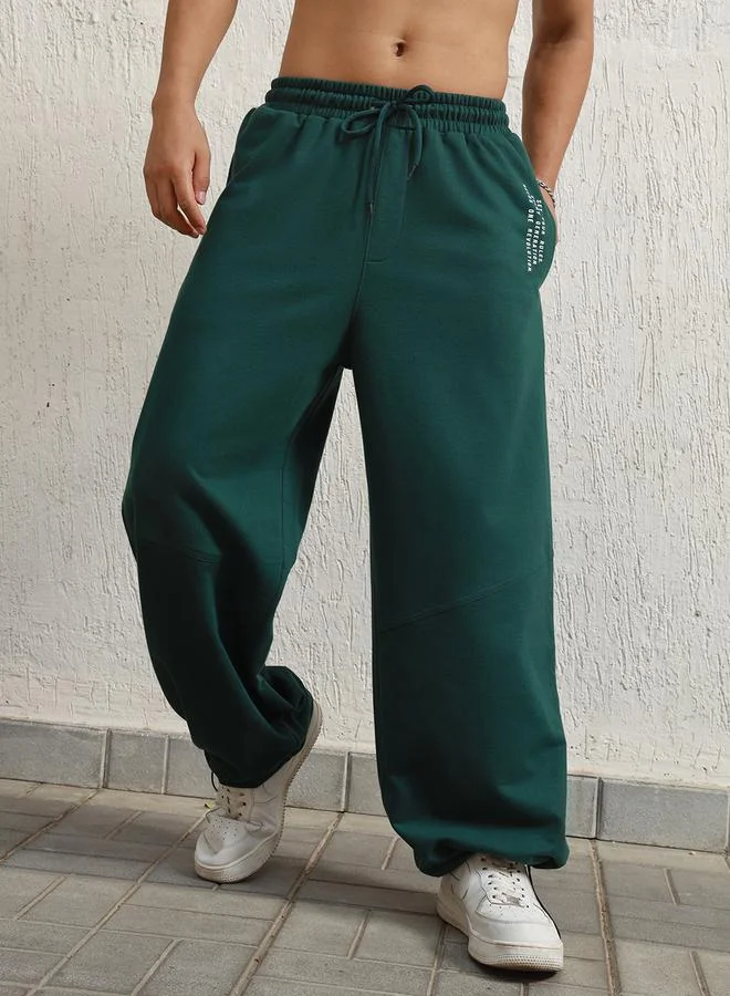 Hubberholme Oversized Printed Joggers with Drawstring by Styli