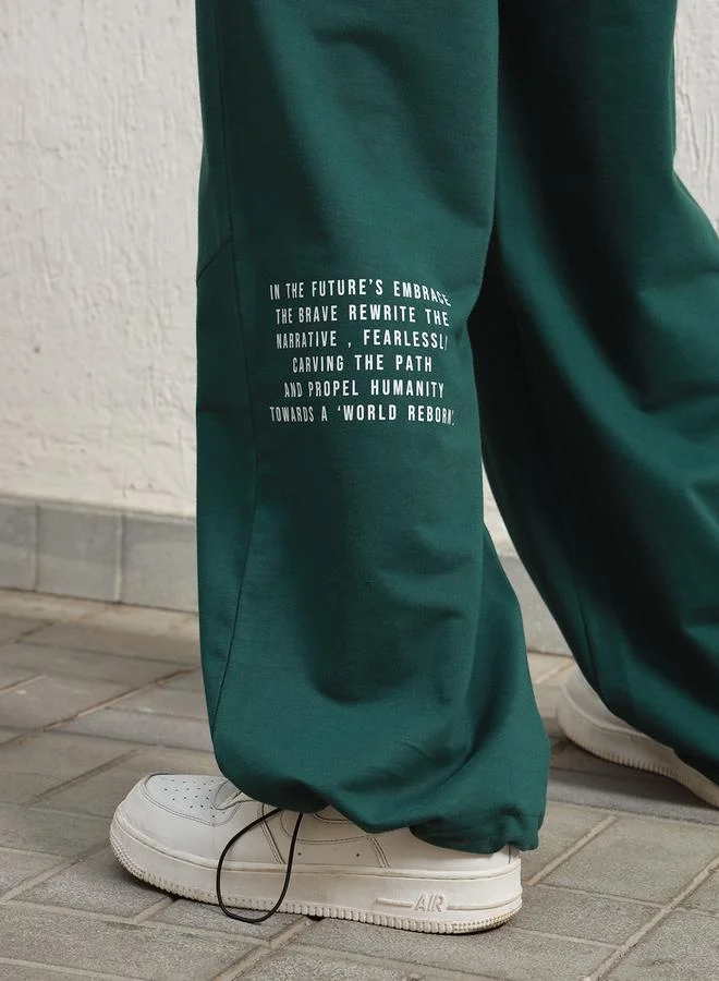 Hubberholme Oversized Printed Joggers with Drawstring by Styli