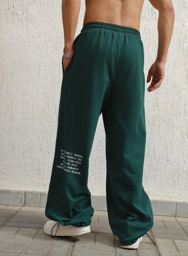 Hubberholme Oversized Printed Joggers with Drawstring by Styli