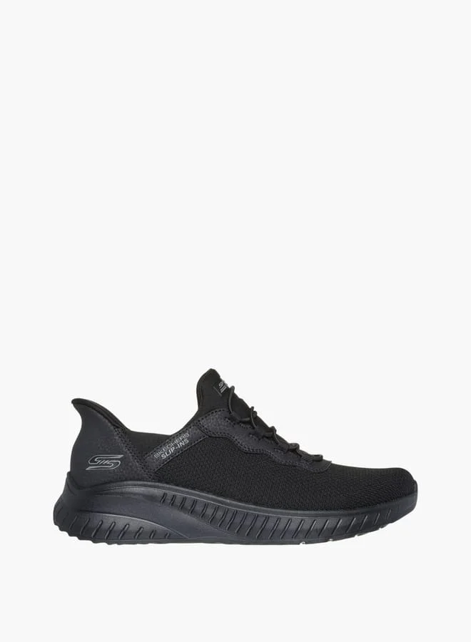 SKECHERS Men's Monotone Slip-On Sports Shoes With Lace Detail - Bobs Squad Chaos