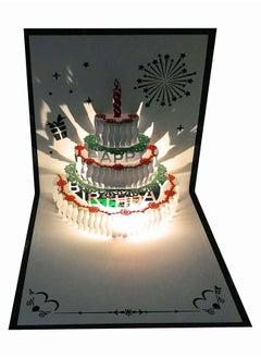 Y&D 3D Birthday Cards, SYOSI Warming LED Light Cake Music Happy Card Postcards Pop Up Greeting Cards Laser Cut Best for Mom, Wife, Sister, Boy, Girl (1 Pack 5.9 Inch)  - Image 1
