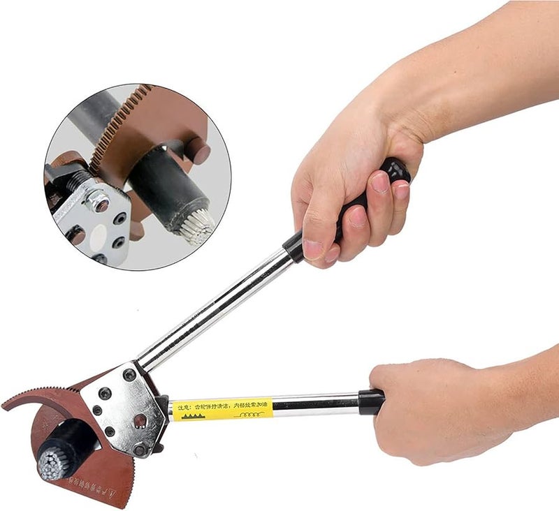 Manganese Steel Ratchet Cable Cutter Manual Hand Tool with Replaceable Blade - Image 3