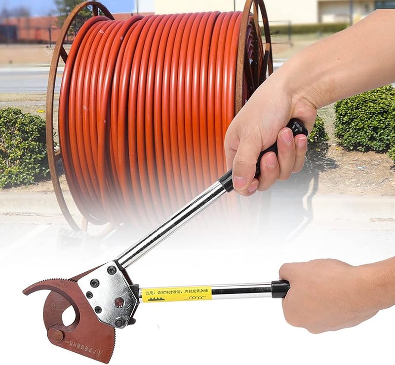 Manganese Steel Ratchet Cable Cutter Manual Hand Tool with Replaceable Blade - Image 4