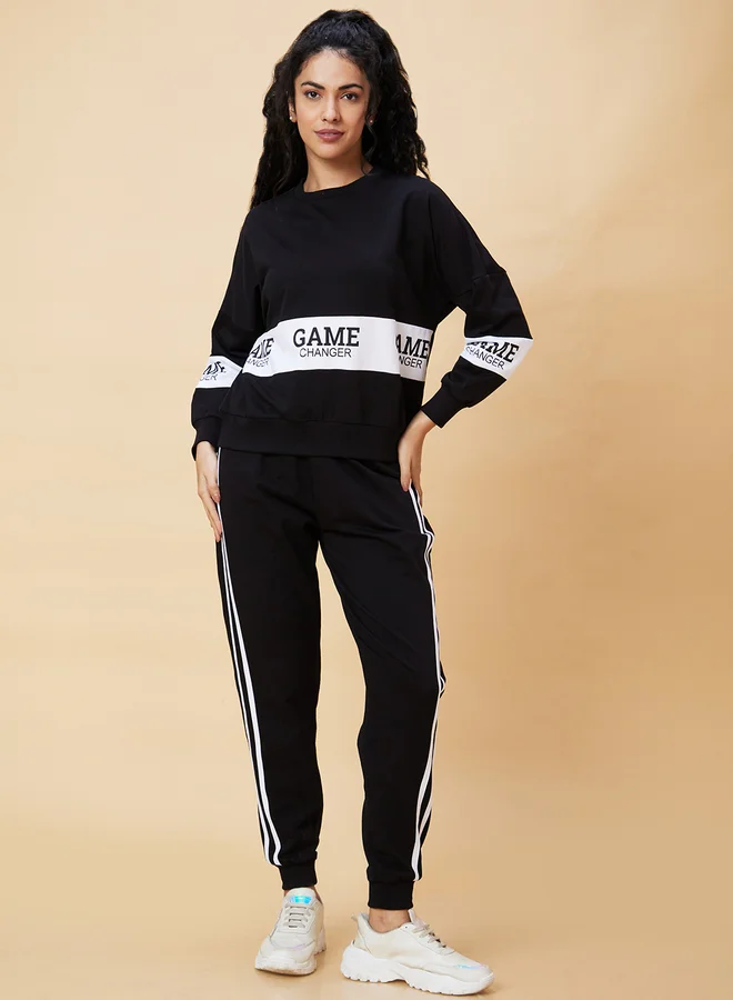 جلو باص Globus Printed Boxy Fit Sweatshirt with Joggers Co-Ords