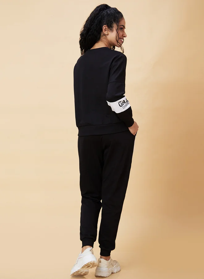 globus Globus Printed Boxy Fit Sweatshirt with Joggers Co-Ords