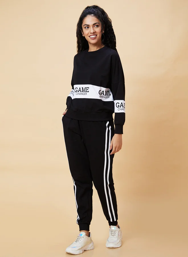 globus Globus Printed Boxy Fit Sweatshirt with Joggers Co-Ords
