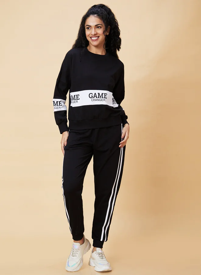 globus Globus Printed Boxy Fit Sweatshirt with Joggers Co-Ords