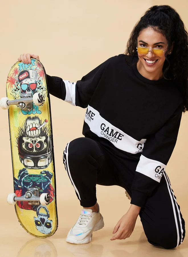 جلو باص Globus Printed Boxy Fit Sweatshirt with Joggers Co-Ords