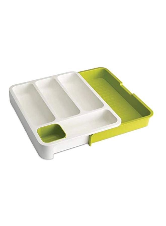 Drawer Store With Cutlery Tray White/Green 29.2x6.2x38.3cm - Image 1
