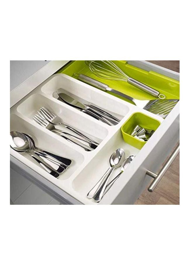 Drawer Store With Cutlery Tray White/Green 29.2x6.2x38.3cm - Image 3
