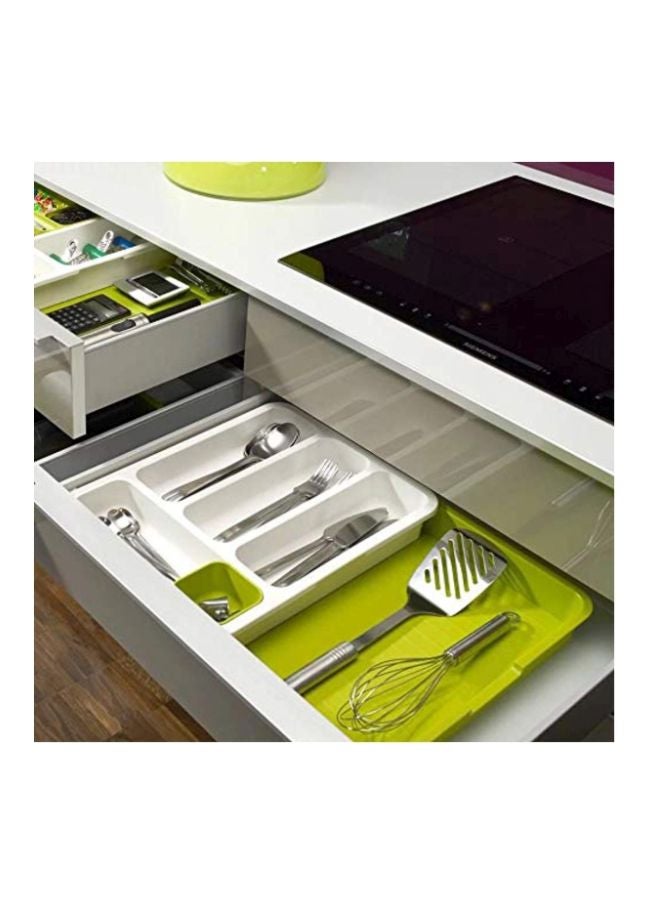 Drawer Store With Cutlery Tray White/Green 29.2x6.2x38.3cm - Image 4