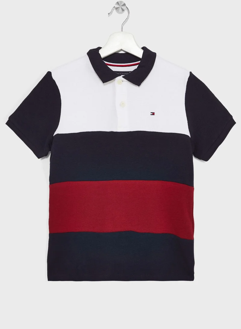 TOMMY HILFIGER Kids Color Block Polo