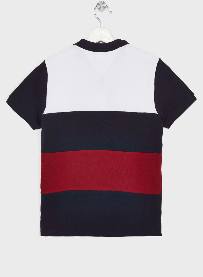 TOMMY HILFIGER Kids Color Block Polo
