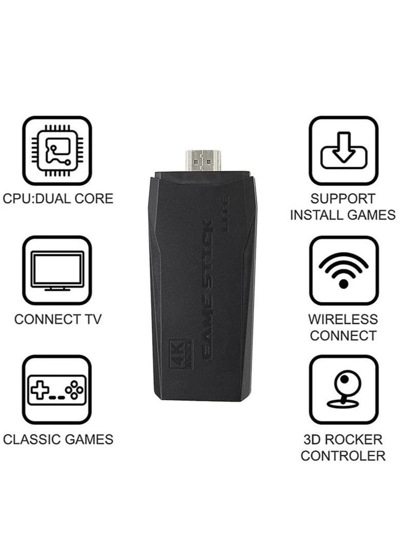 ELTRAZONE Integrated retro 4K game console with dual 2.4G wireless controllers, plug-and-play video game stick, built-in 3,500 games, 9 classic emulators, high-definition HDMI output for TV - Image 5