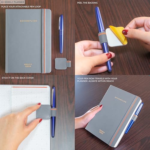 NEORAH — A5 Dated WEEKLY Planner 2026 ACCOMPLISH—264 Pages of Yearly |12 Month | 52 Week+24 Hours + Notes pages for each week—Office Diary Academic diary-Hardcover [Pen Loop Attachable] (WILD DOVE) - Image 3