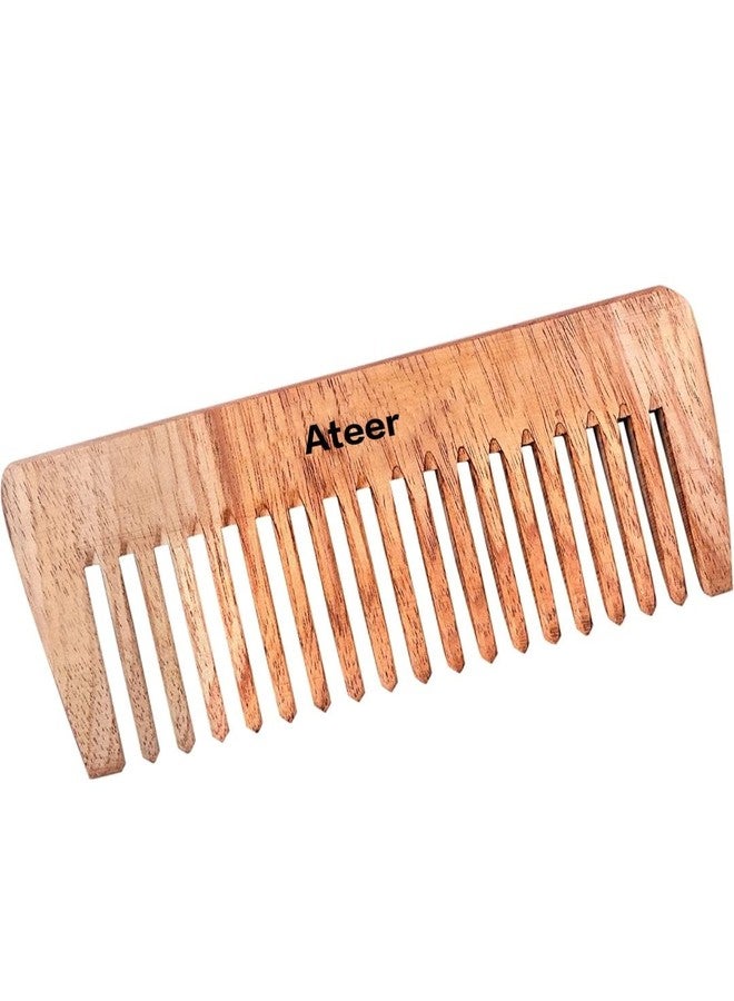 Ateer Natural Handmade Neem Wood Comb for Control Hair Fall and Hair Regrowth for Men and Women Pack of 1 - Image 1