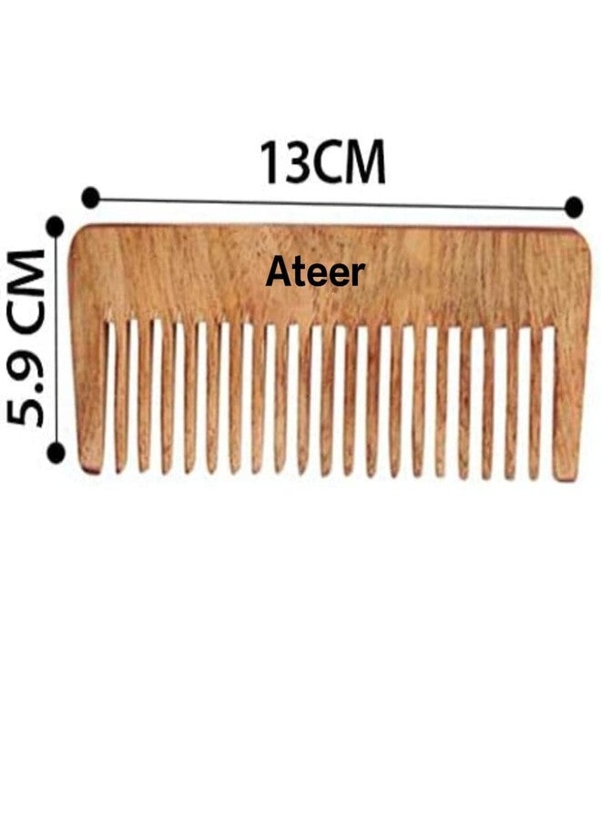 Ateer Natural Handmade Neem Wood Comb for Control Hair Fall and Hair Regrowth for Men and Women Pack of 1 - Image 3