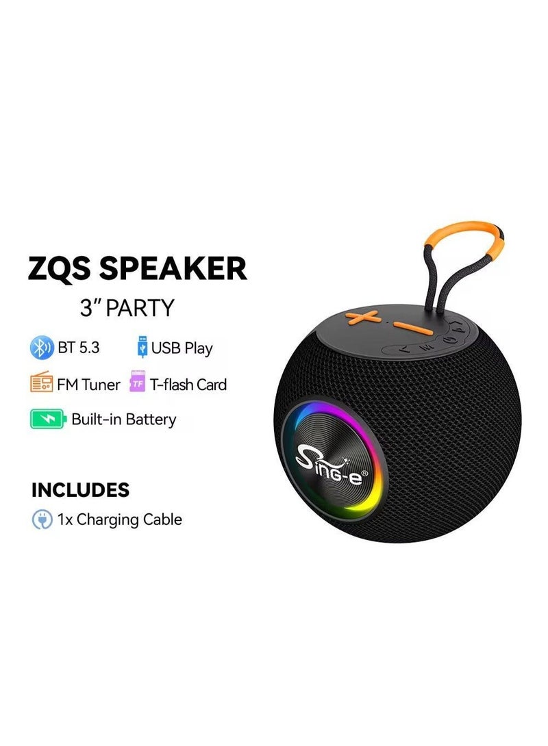 Singe ZQS P5 Portable Wireless Bluetooth Speaker with LED Light – Mini Outdoor Speaker - Image 3