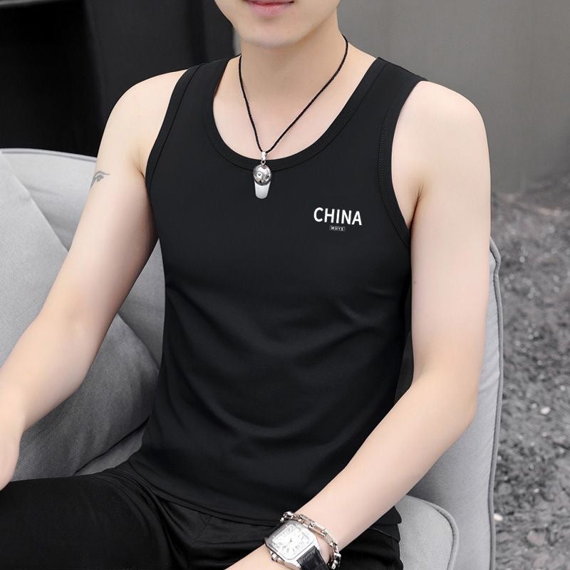 Mens Fashion Slim Fit Sport Tank Top Sleeveless Vest vest white  - Image 5