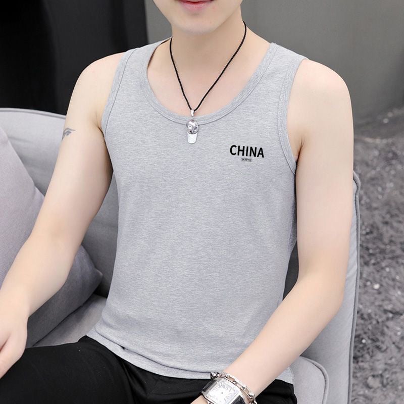 Mens Fashion Slim Fit Sport Tank Top Sleeveless Vest vest white  - Image 3