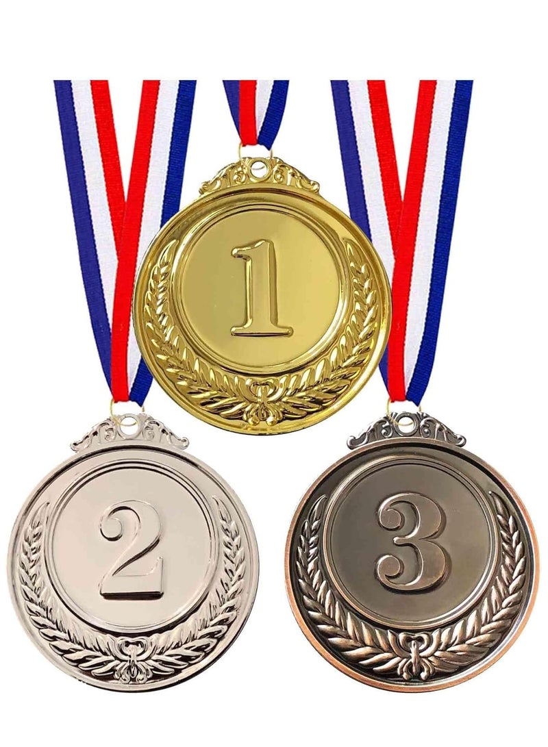 6PCS Gold Silver Bronze Medals 1st 2nd 3rd Place Award Medals for Awards for Kids Adults - Image 1
