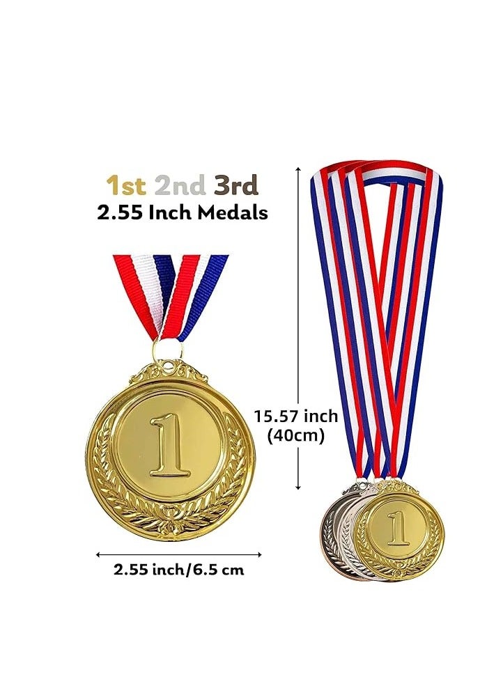 6PCS Gold Silver Bronze Medals 1st 2nd 3rd Place Award Medals for Awards for Kids Adults - Image 2