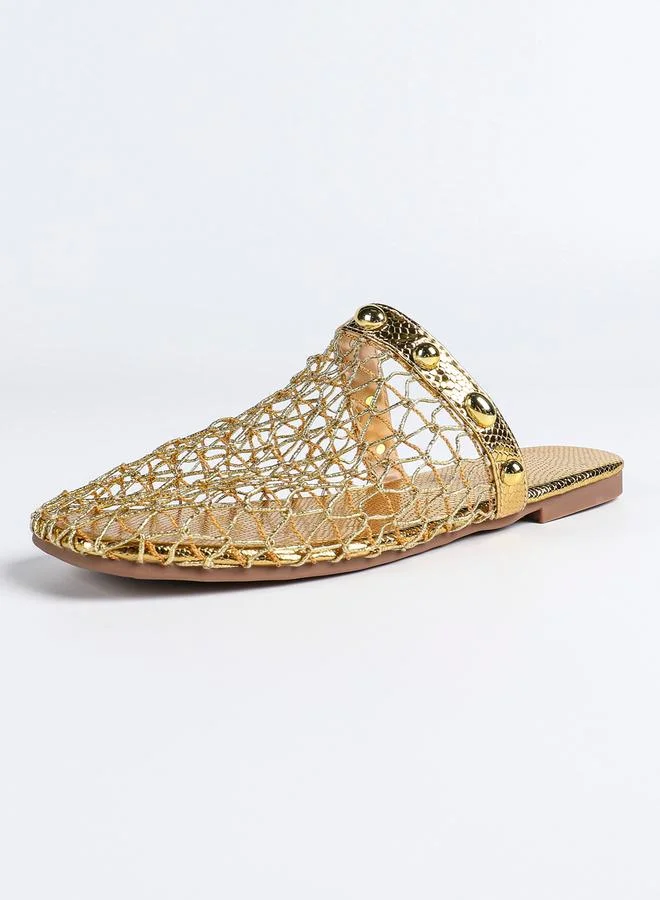 Take Two Mesh Open Weave Mules