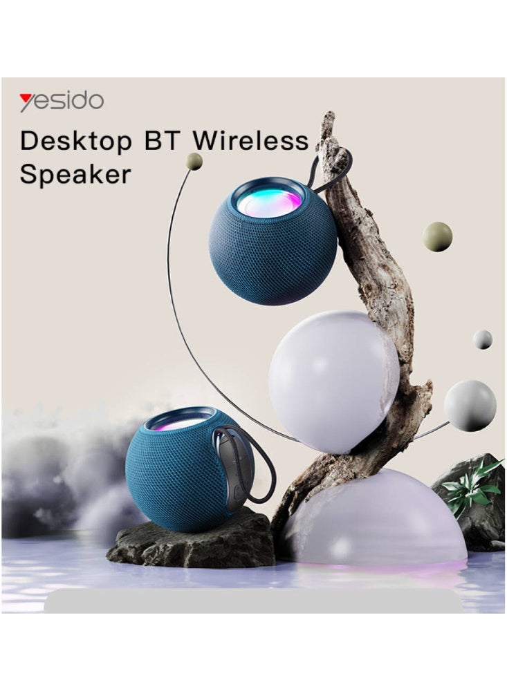 Yesido YSW13 Portable Bluetooth Speaker, 85Hz-20KHz Frequency Response, 5W Power Output, 5.1 Bluetooth, 1200mAh Battery, Up to 2 Hours Working Time, Blue - Image 2