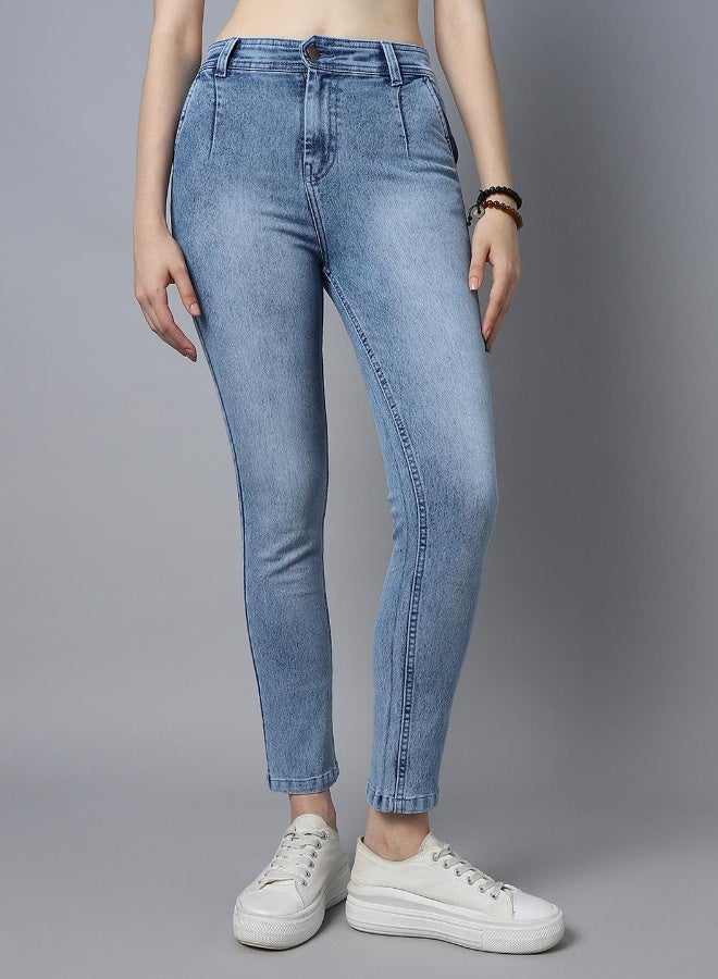 HIGH STAR Women Blue Straight Fit High-Rise Clean Look Jeans  - Image 2