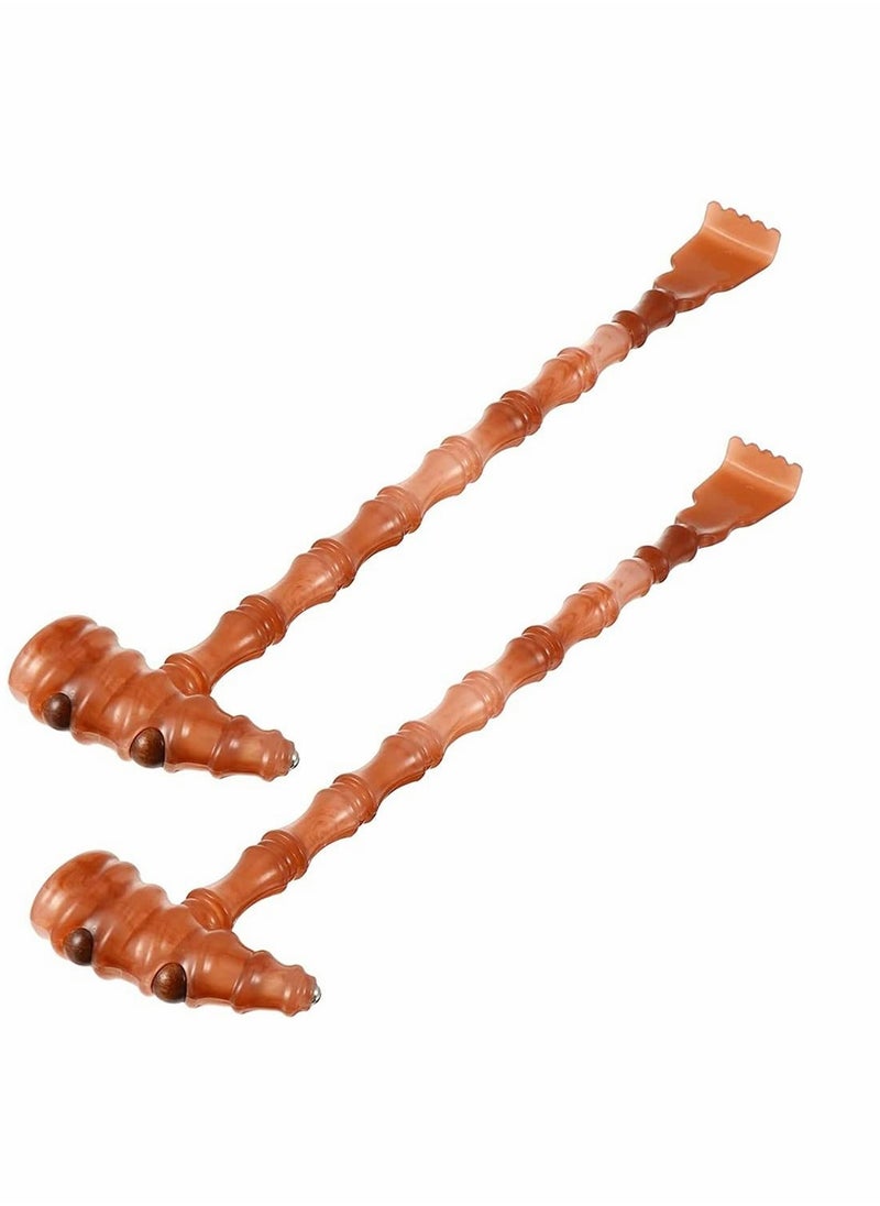 Excefore Manual Massager Hammer, 2 Pcs Head Neck Hammer Manual Hammer Massager Knocking Hammer Double Head Back Scratcher Body Hammer Tool for Neck Back Legs  - Image 1