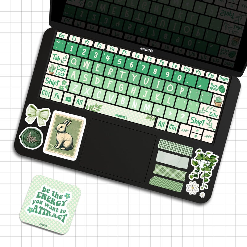 Keyboard stickers compatible with the majority of operating systems - Greenly style - SK/15