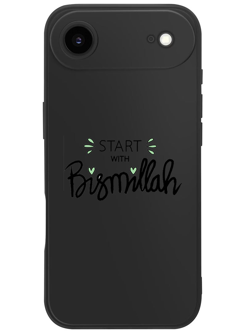 Theodor Protective Slim Fit Case Liquid Silicone Cover with Full Body Protection Anti-Scratch Shockproof Case For Apple iPhone 17 Air (Black) Start with Bismillah Black - Image 1