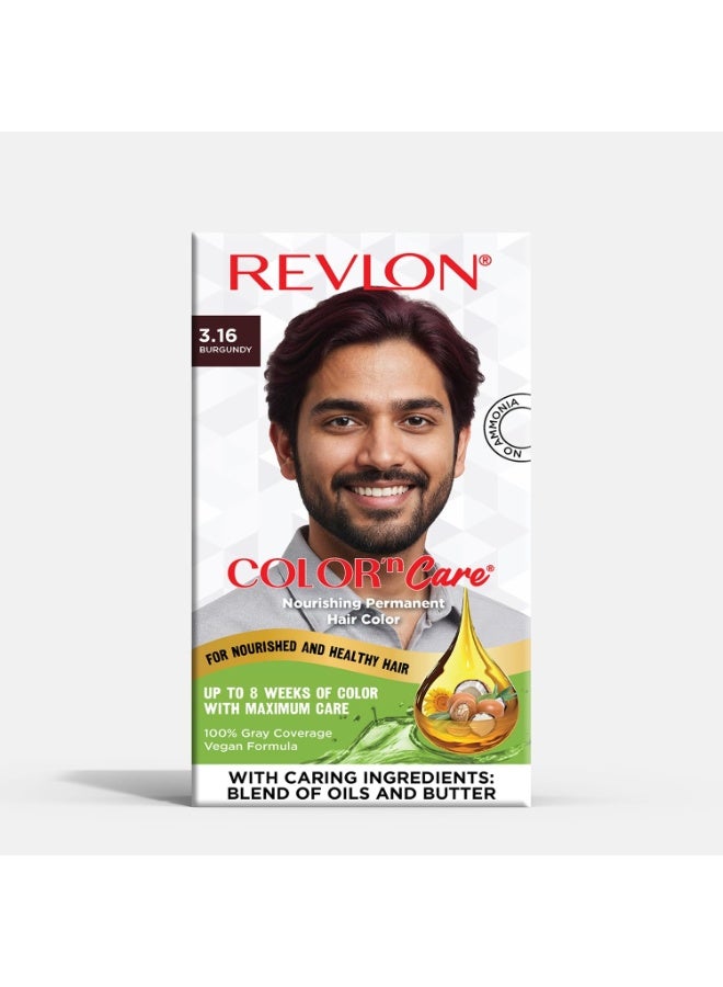 Revlon Color'n Care Nourishing Permanent Hair Color for Men- 3.16 Burgundy - Image 1