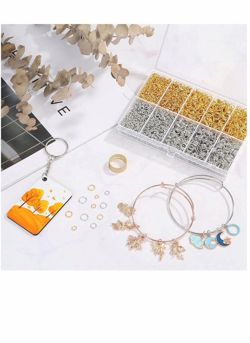 Y&D Jump Rings for Jewelry Making 4600Pcs Silver and Gold with Open Close Tools Necklace Repair (Assorted Sizes)  - Image 2