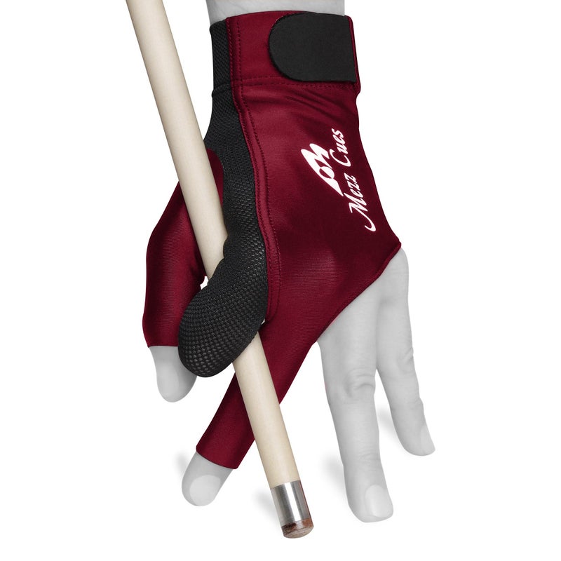 Mezz Premium Billiard Glove Fits Either Hand Burgundy SmallMedium - Image 2