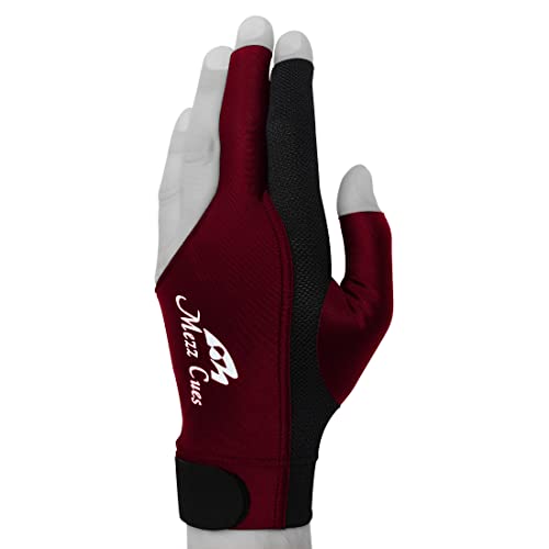 Mezz Premium Billiard Glove Fits Either Hand Burgundy SmallMedium - Image 3