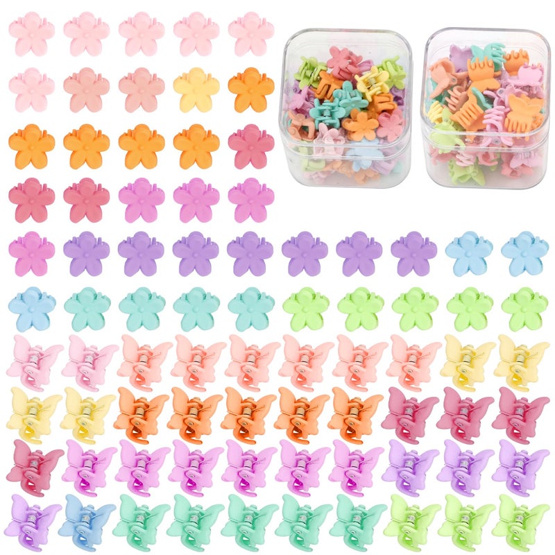 SuPoo 80 Pcs Butterfly and Floral Hair Accessories: Mini Clips, Tiny Colorful Claws for Girls, Babies, Toddlers, Y2K Style - Image 1