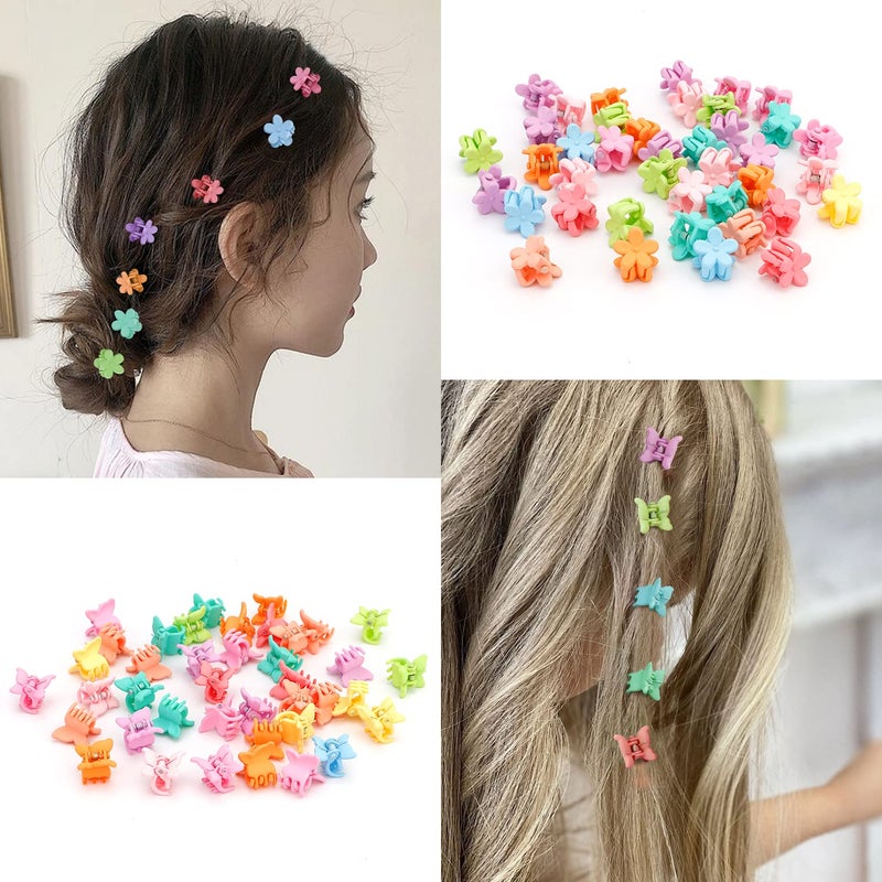 SuPoo 80 Pcs Butterfly and Floral Hair Accessories: Mini Clips, Tiny Colorful Claws for Girls, Babies, Toddlers, Y2K Style - Image 2