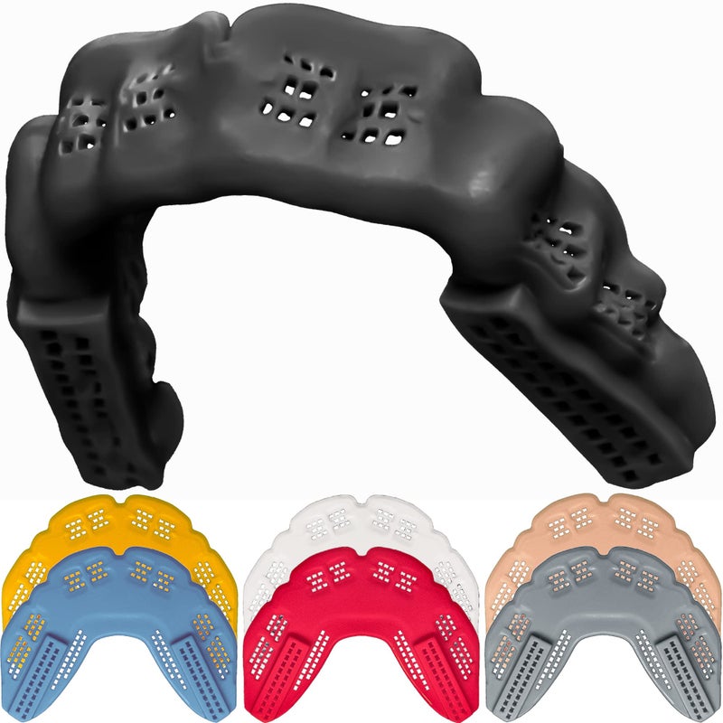 Bulletproof Mouthguards Bulletproof: Worldâ€™s Thinnest Most Breathable Mouthguard is 3X Stronger! BJJ Lacrosse Football Basketball MMA Wrestling Hockey Rugby Boxing Men Sports Mouth Guard Grinding Teeth Adult Youth Braces - Image 1