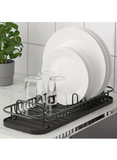Gray Lillhavet Multifunctional Dish Drainer Anthracite Stainless Steel 25 X 30 Cm