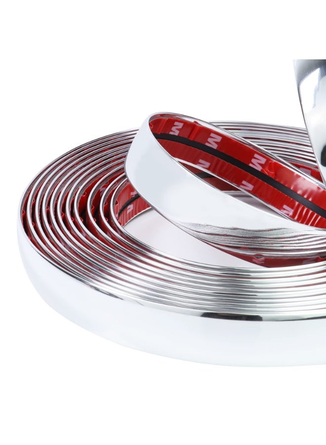Fourbang 3/4"(20mm) Automotive Chrome Trim Molding - 18Ft Car Side Body Moulding Trim Strip(Self-Adhesive) Scratch-Proof Decorative for RV Truck Motor Exterior and Interior Door Window Bumper - Image 2