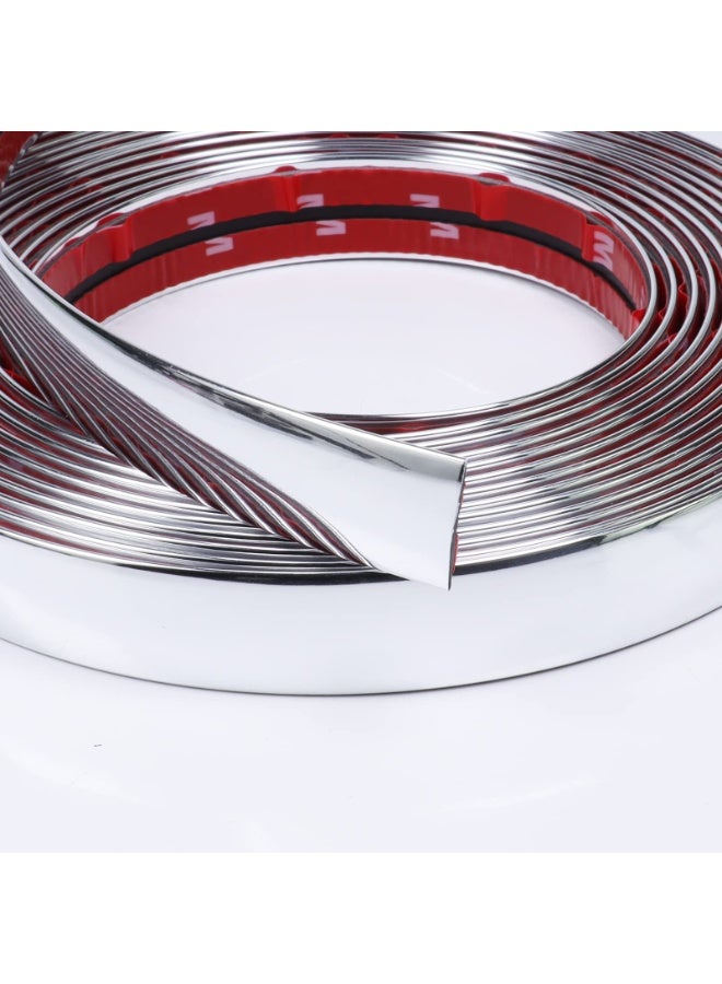 Fourbang 3/4"(20mm) Automotive Chrome Trim Molding - 18Ft Car Side Body Moulding Trim Strip(Self-Adhesive) Scratch-Proof Decorative for RV Truck Motor Exterior and Interior Door Window Bumper - Image 1