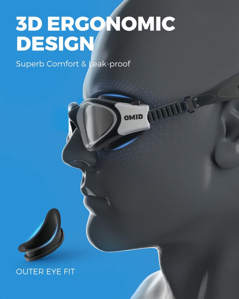 OMID Swim Goggles, P2 Polarized Swimming Goggles for Men Anti-fog Goggles Swimming for Adult Women - Image 5